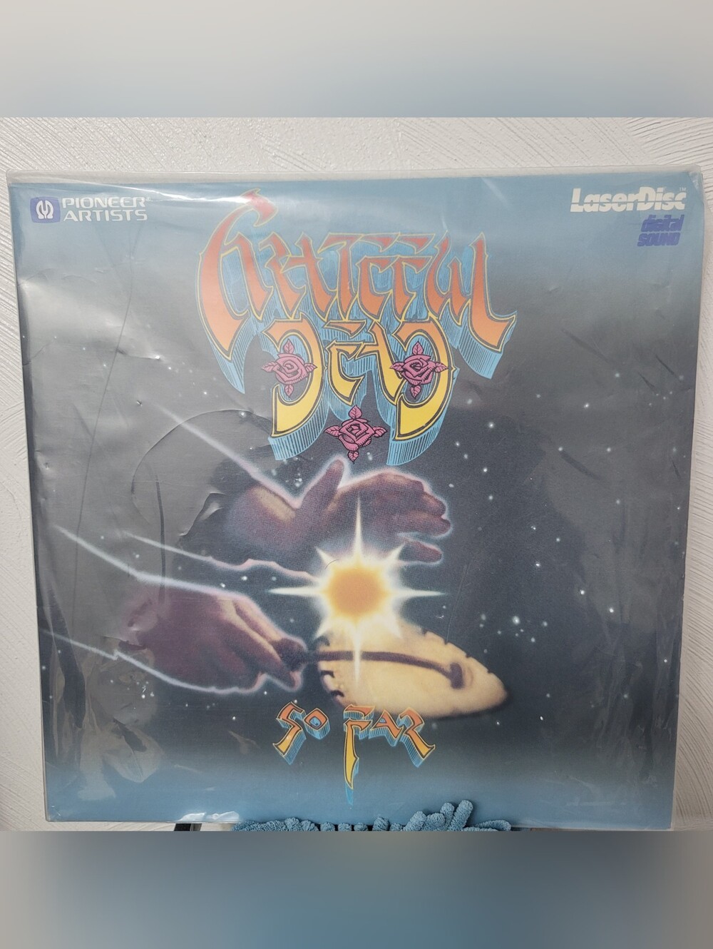 Vintage Grateful Dead 'So Far' LaserDisc Style Album Art - Black & Blue 1987
